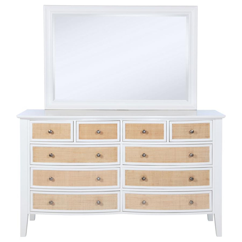 Bexhill 10-drawer Dresser and Mirror White-zoom-