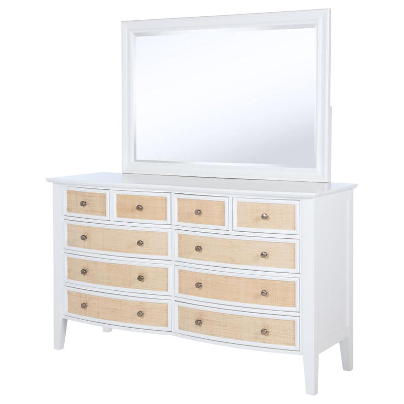 Bexhill 10-drawer Dresser and Mirror White-zoom-