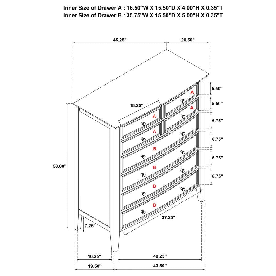 Bexhill 8-drawer Chest of Drawers White-12