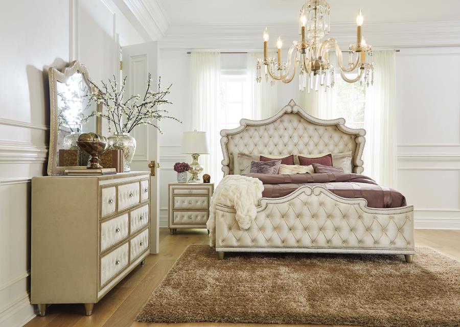 Antonella 4-piece Queen Bedroom Set Ivory-1