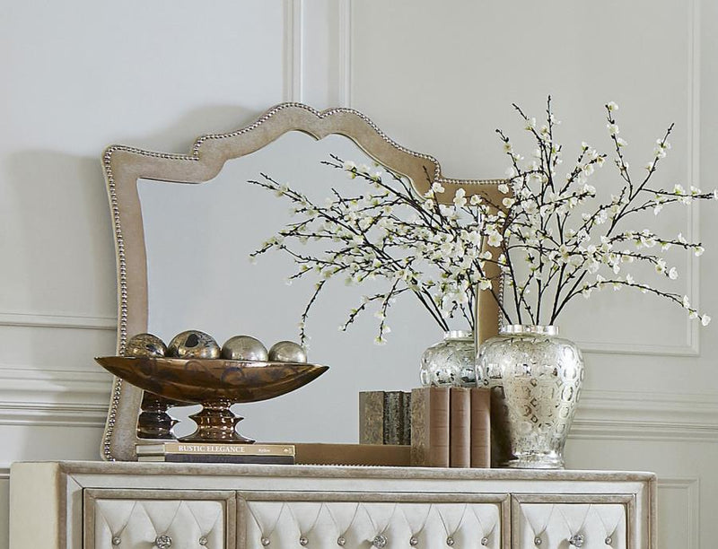 Antonella Upholstered Dresser Mirror Camel-zoom-