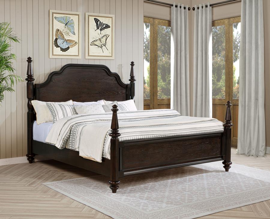 Andover 63-inch Four Poster Eastern King Bed Dark Oak-zoom-2
