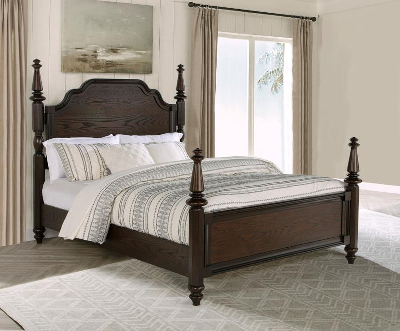 Andover 63-inch Four Poster Queen Bed Dark Oak-zoom-