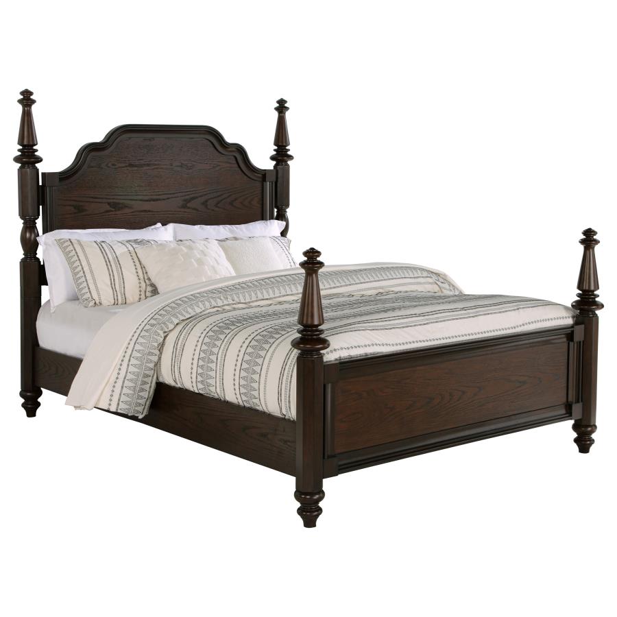 Andover 63-inch Four Poster Queen Bed Dark Oak-3