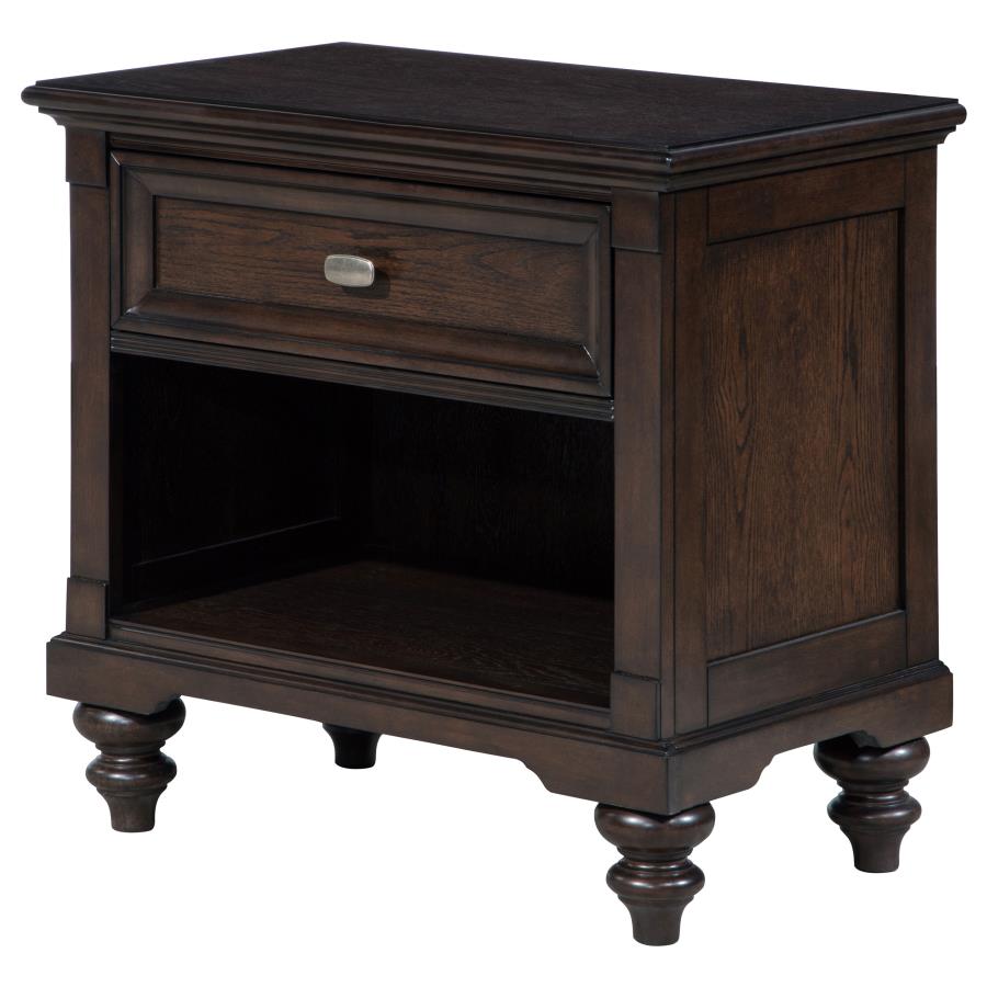 Andover 1-drawer Nightstand Bedside Table Dark Oak-zoom-4