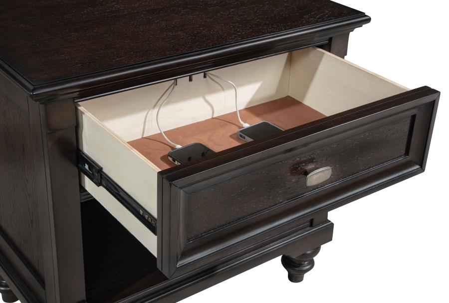 Andover 1-drawer Nightstand Bedside Table Dark Oak-zoom-10