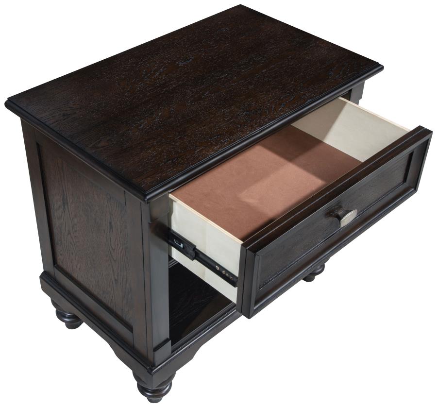 Andover 1-drawer Nightstand Bedside Table Dark Oak-11