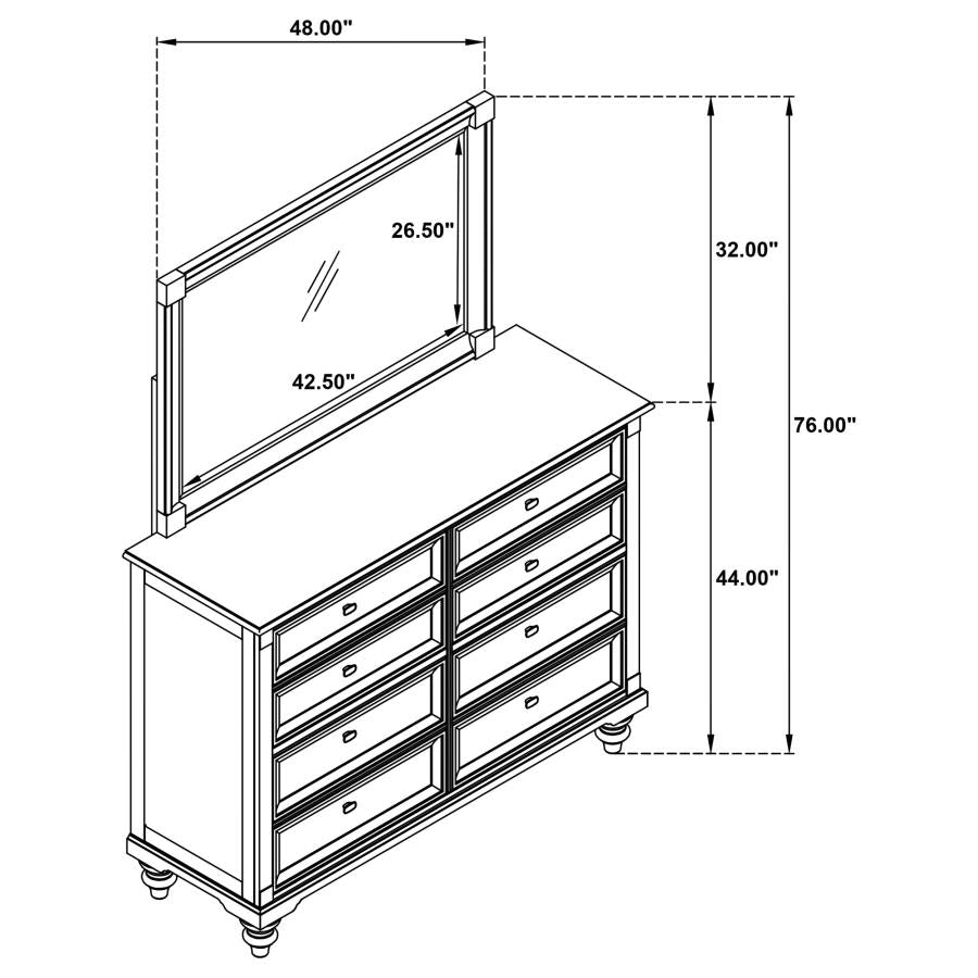 Andover 8-drawer Dresser and Mirror Dark Oak-zoom-12