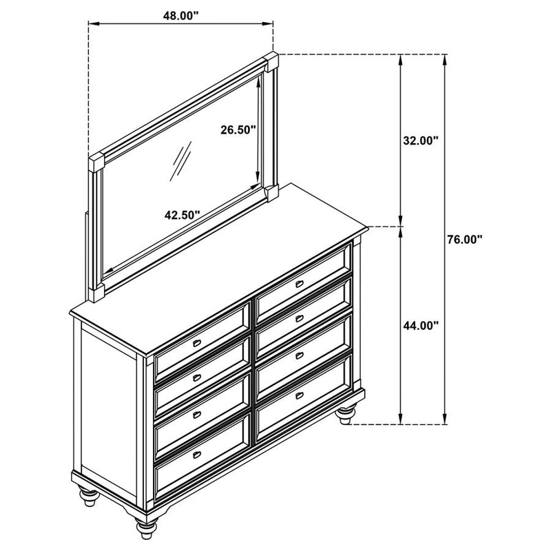Andover 8-drawer Dresser and Mirror Dark Oak-zoom-