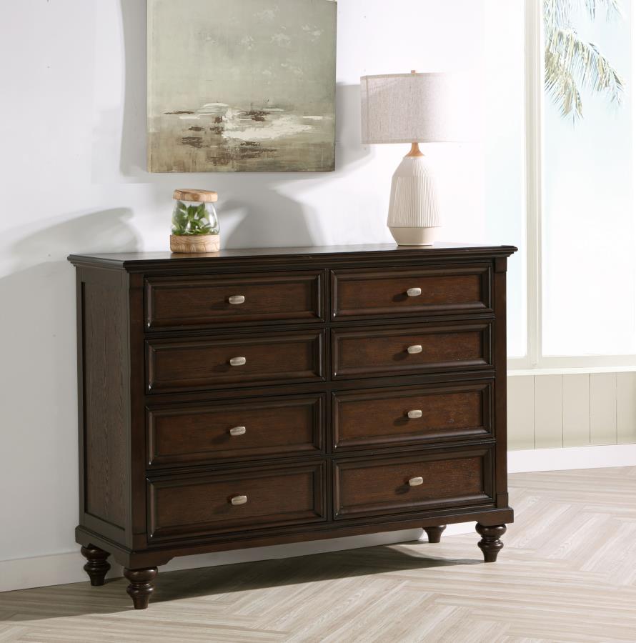 Andover 8-drawer Dresser Cabinet Dark Oak-2