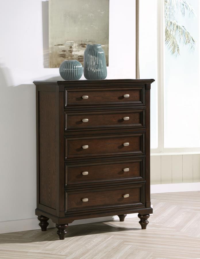 Andover 5-drawer Chest of Drawers Dark Oak-zoom-