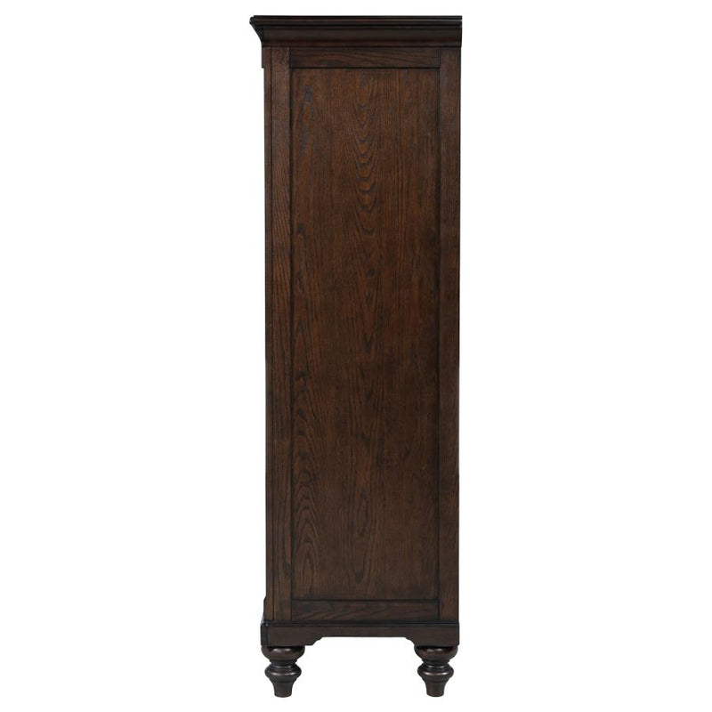 Andover 6-drawer Tempered Glass Door Chest Dark Oak-zoom-