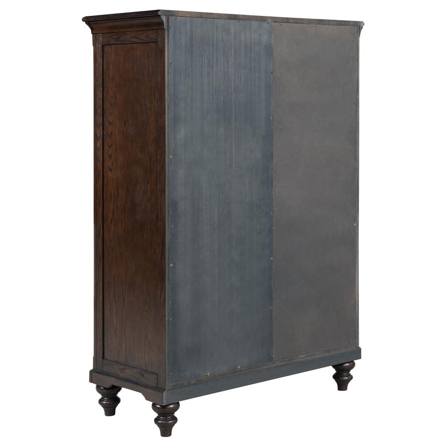 Andover 6-drawer Tempered Glass Door Chest Dark Oak-5