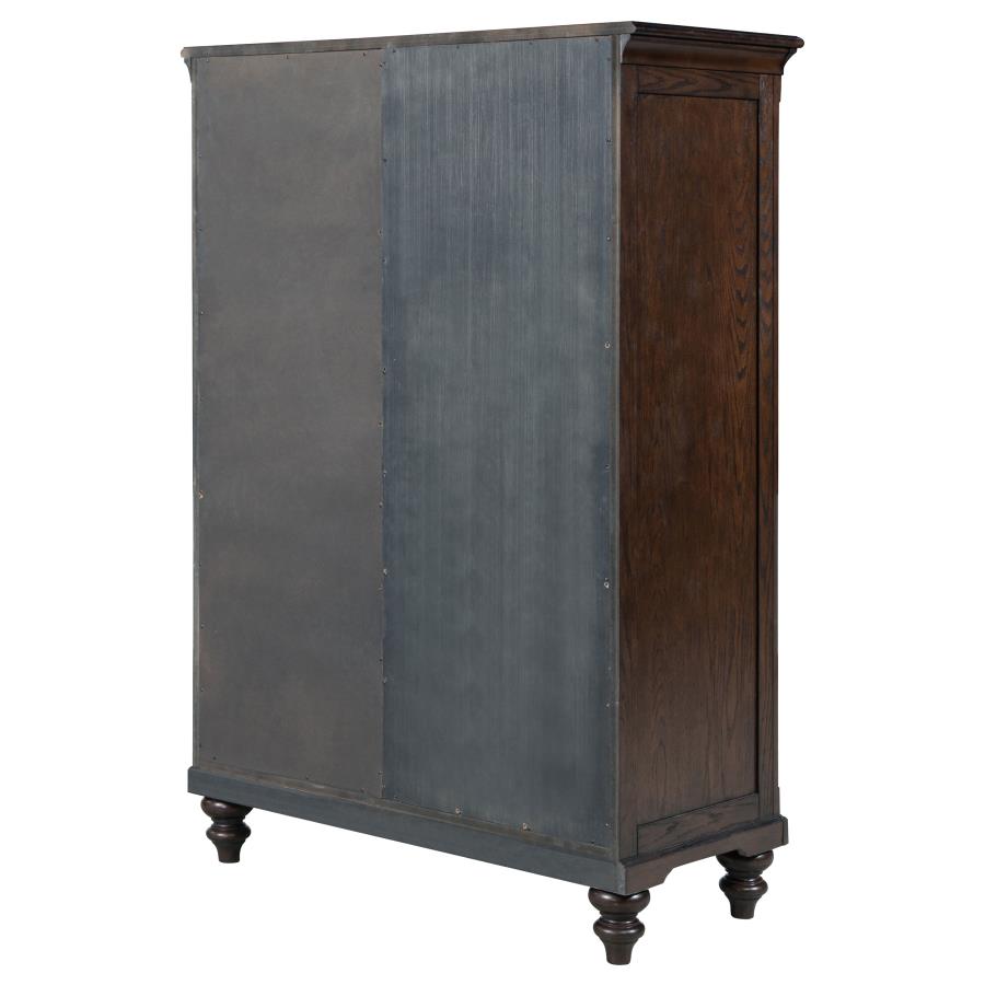 Andover 6-drawer Tempered Glass Door Chest Dark Oak-7