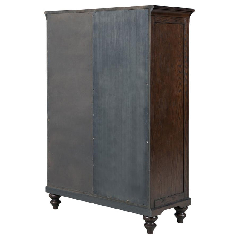 Andover 6-drawer Tempered Glass Door Chest Dark Oak-zoom-