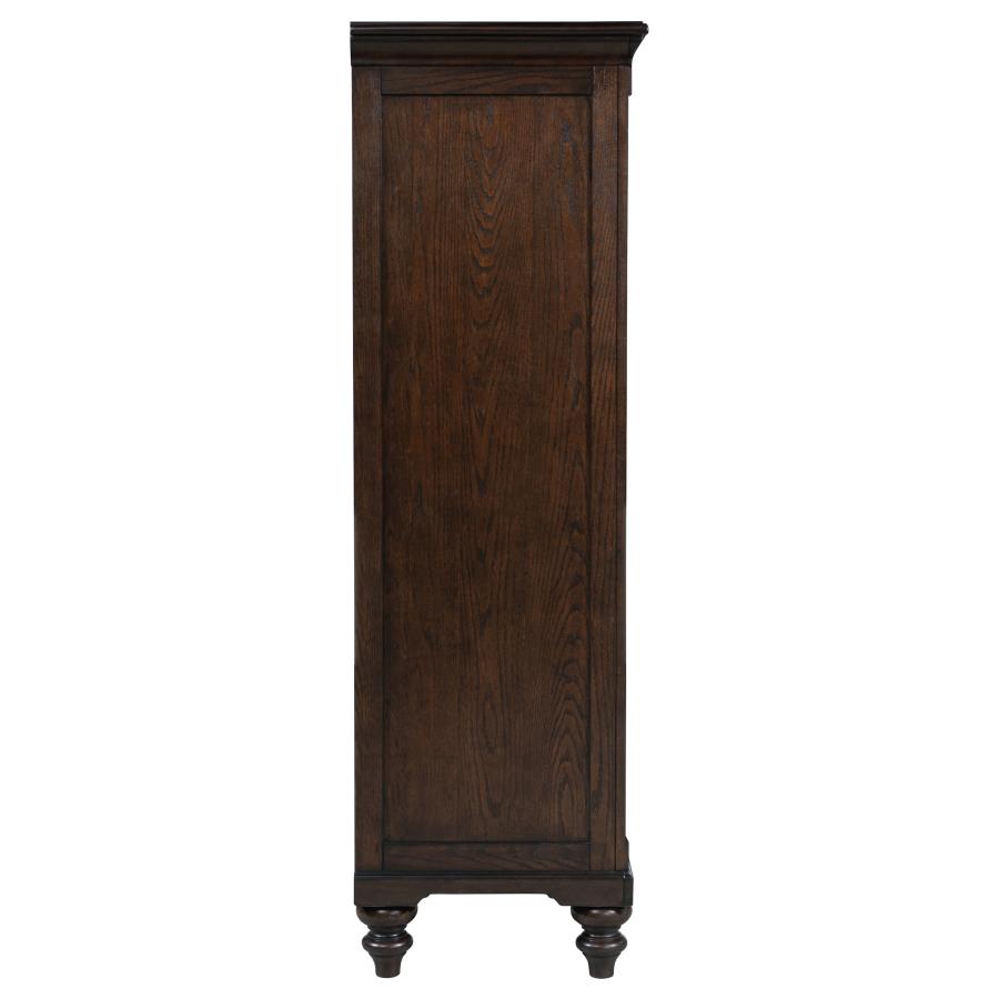 Andover 6-drawer Tempered Glass Door Chest Dark Oak-8