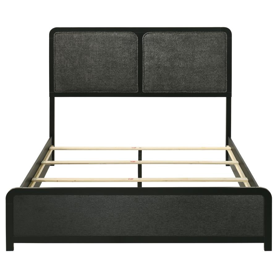 Cavelle 51-inch Upholstered Queen Panel Bed Black-zoom-4