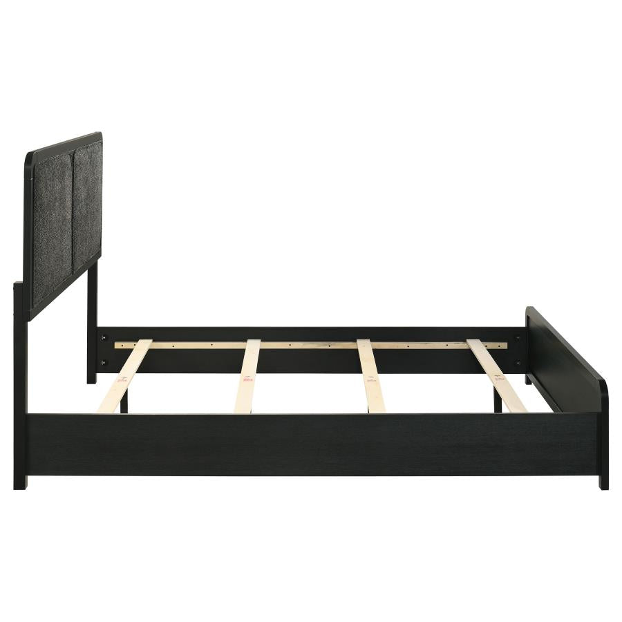 Cavelle 51-inch Upholstered Queen Panel Bed Black-6