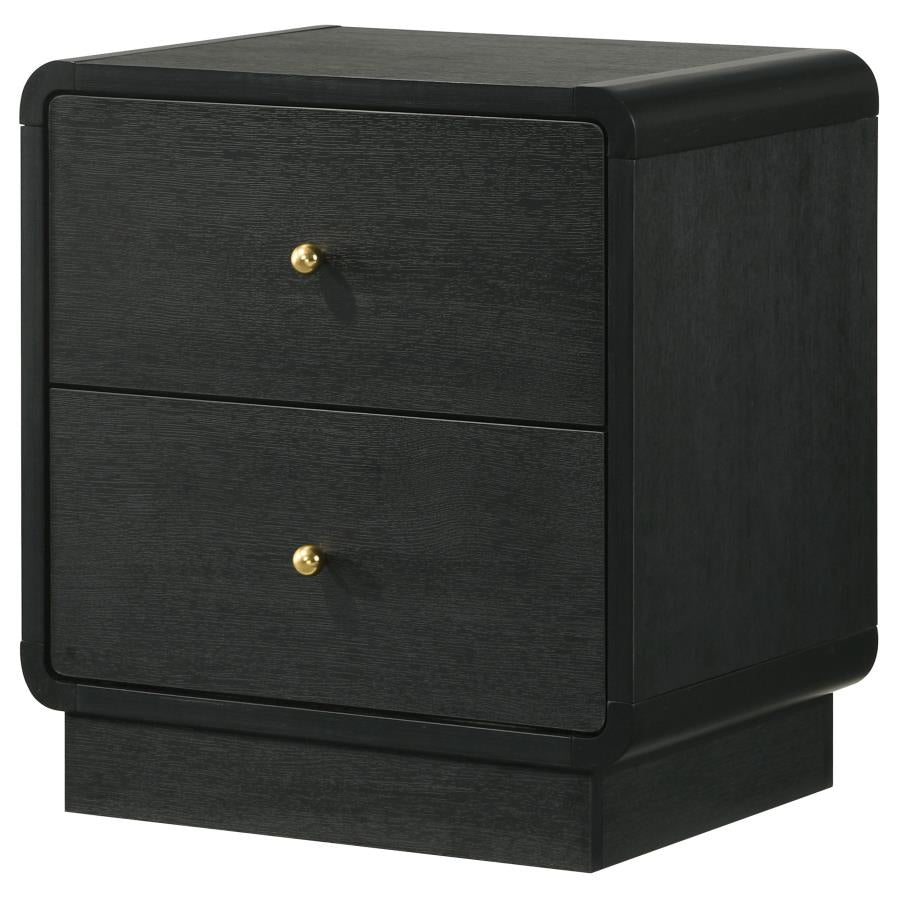 Cavelle 2-drawer Nightstand Bedside Table Black-zoom-4