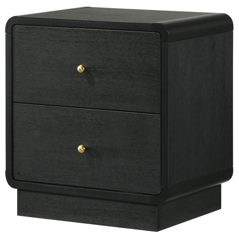 Cavelle 2-drawer Nightstand Bedside Table Black-zoom-