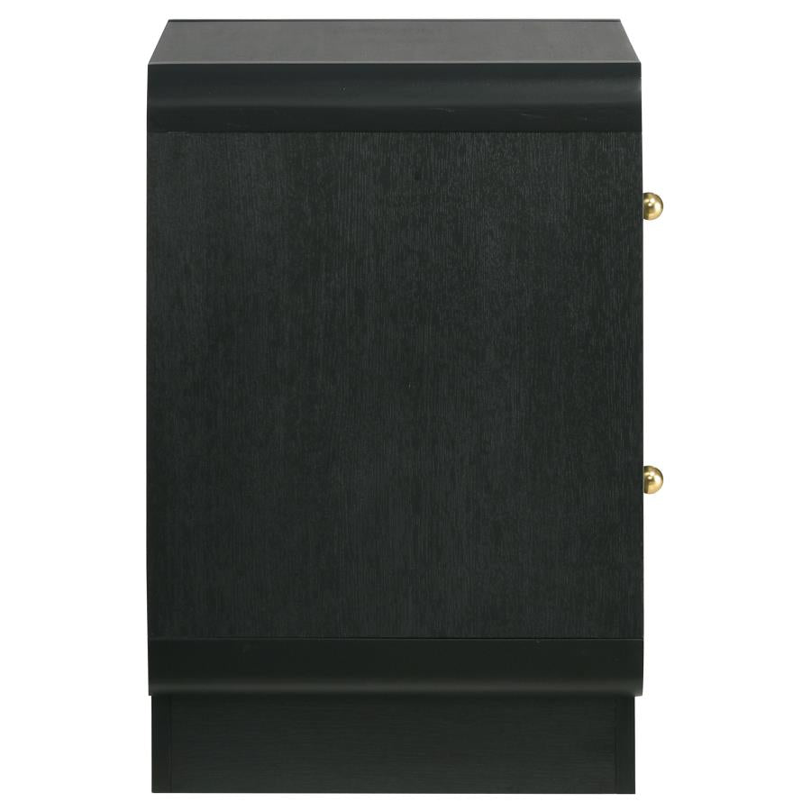 Cavelle 2-drawer Nightstand Bedside Table Black-zoom-9