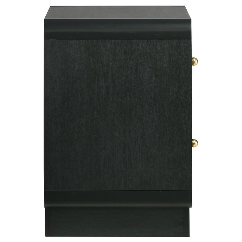 Cavelle 2-drawer Nightstand Bedside Table Black-zoom-