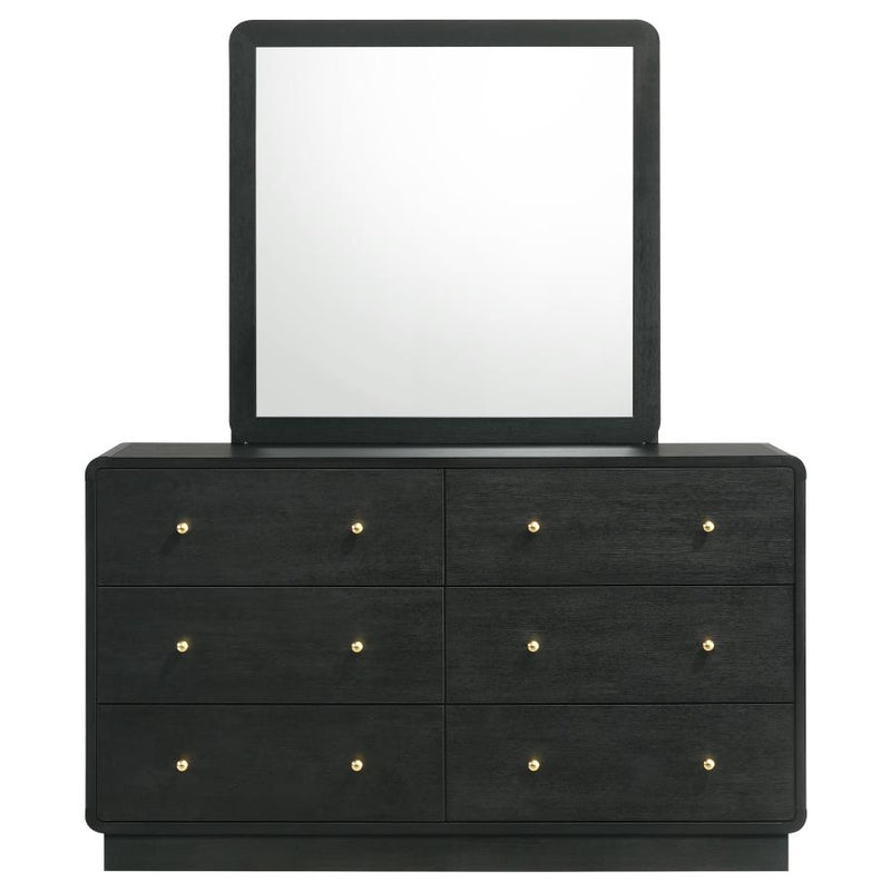 Cavelle 6-drawer Dresser and Mirror Black-zoom-