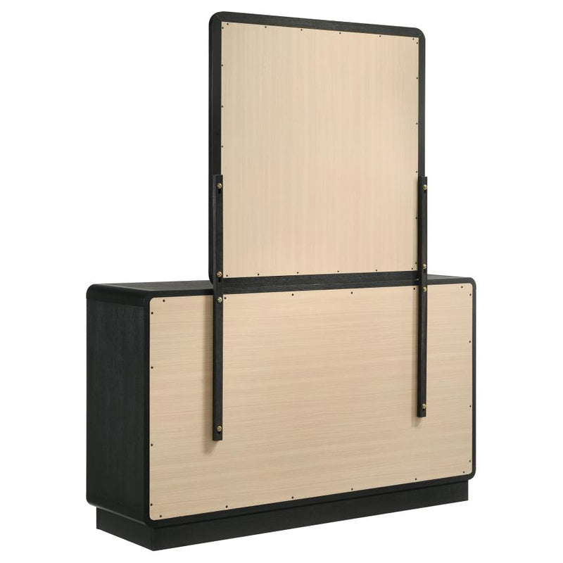 Cavelle 6-drawer Dresser and Mirror Black-zoom-