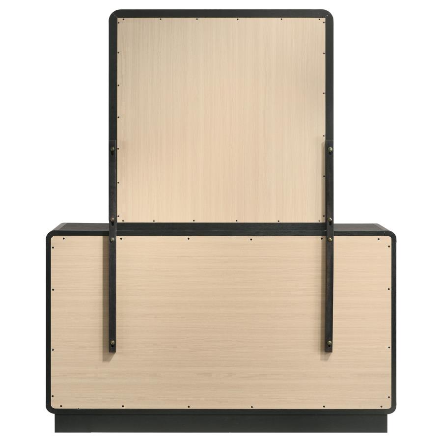 Cavelle 6-drawer Dresser and Mirror Black-zoom-7