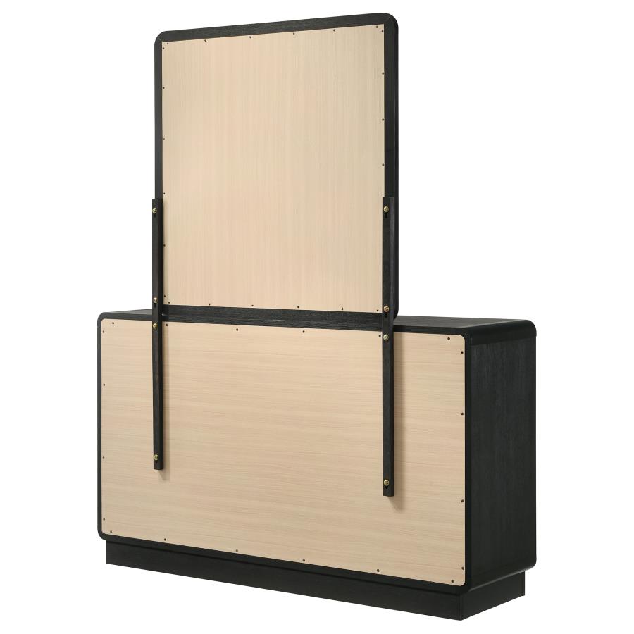 Cavelle 6-drawer Dresser and Mirror Black-zoom-8