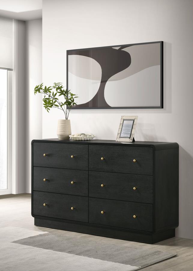 Cavelle 6-drawer Dresser Cabinet Black-zoom-2