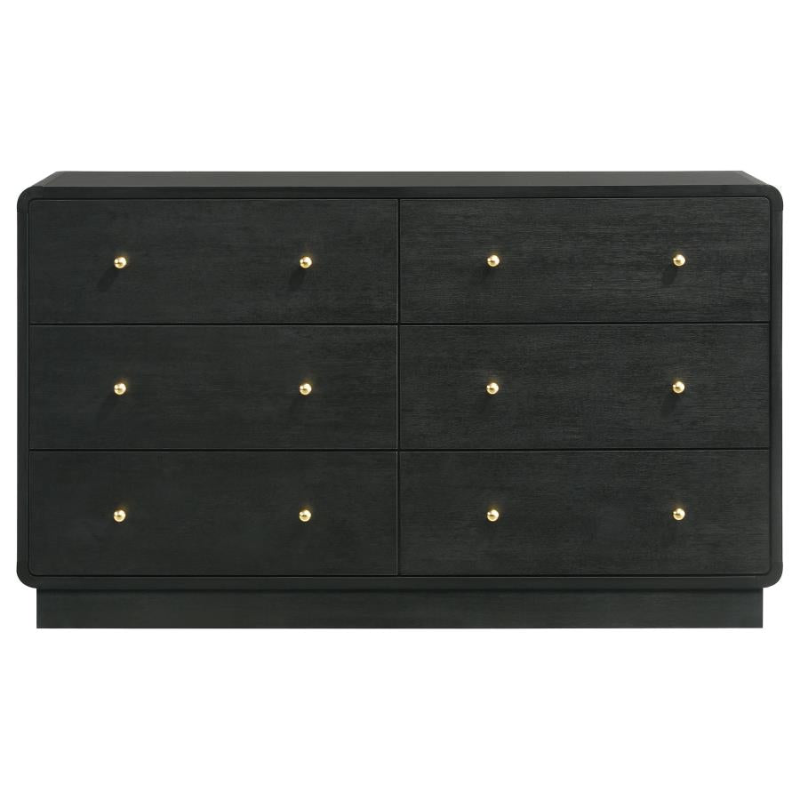 Cavelle 6-drawer Dresser Cabinet Black-3