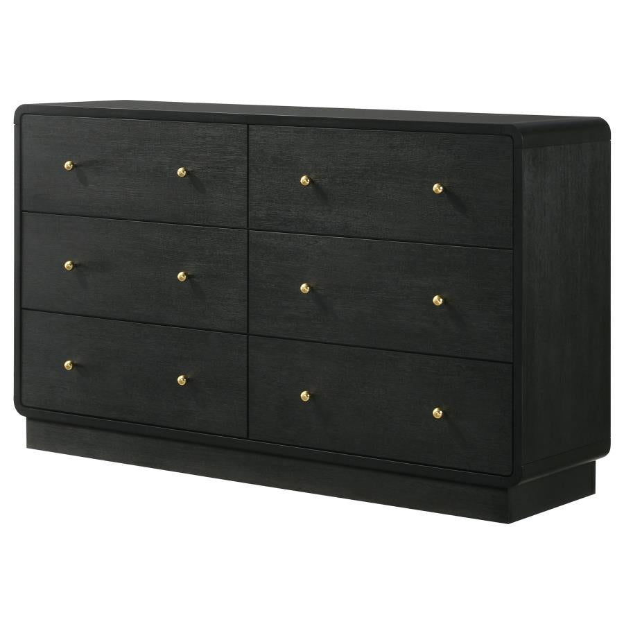 Cavelle 6-drawer Dresser Cabinet Black-4