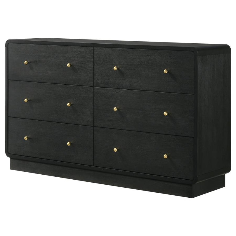 Cavelle 6-drawer Dresser Cabinet Black-zoom-