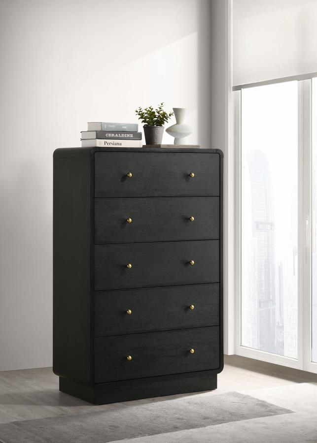 Cavelle 5-drawer Chest of Drawers Black-2