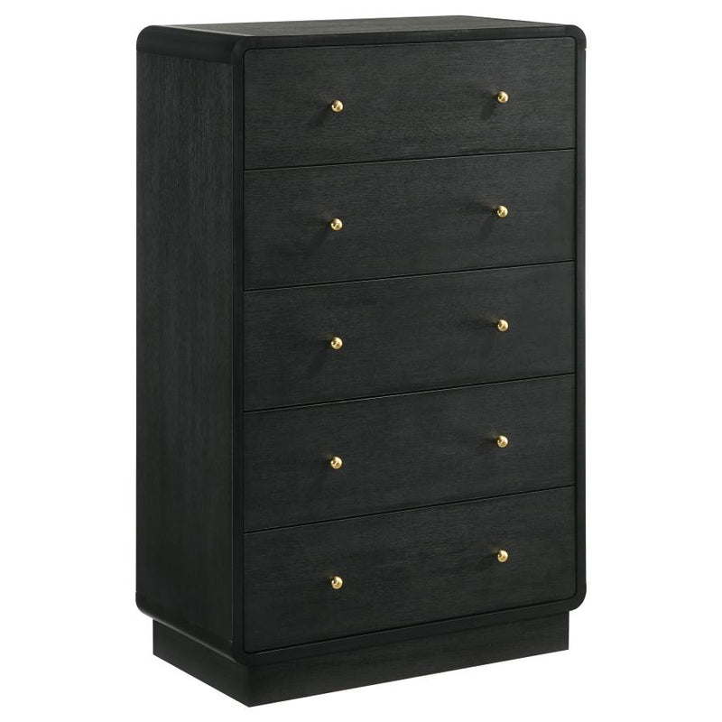 Cavelle 5-drawer Chest of Drawers Black-zoom-