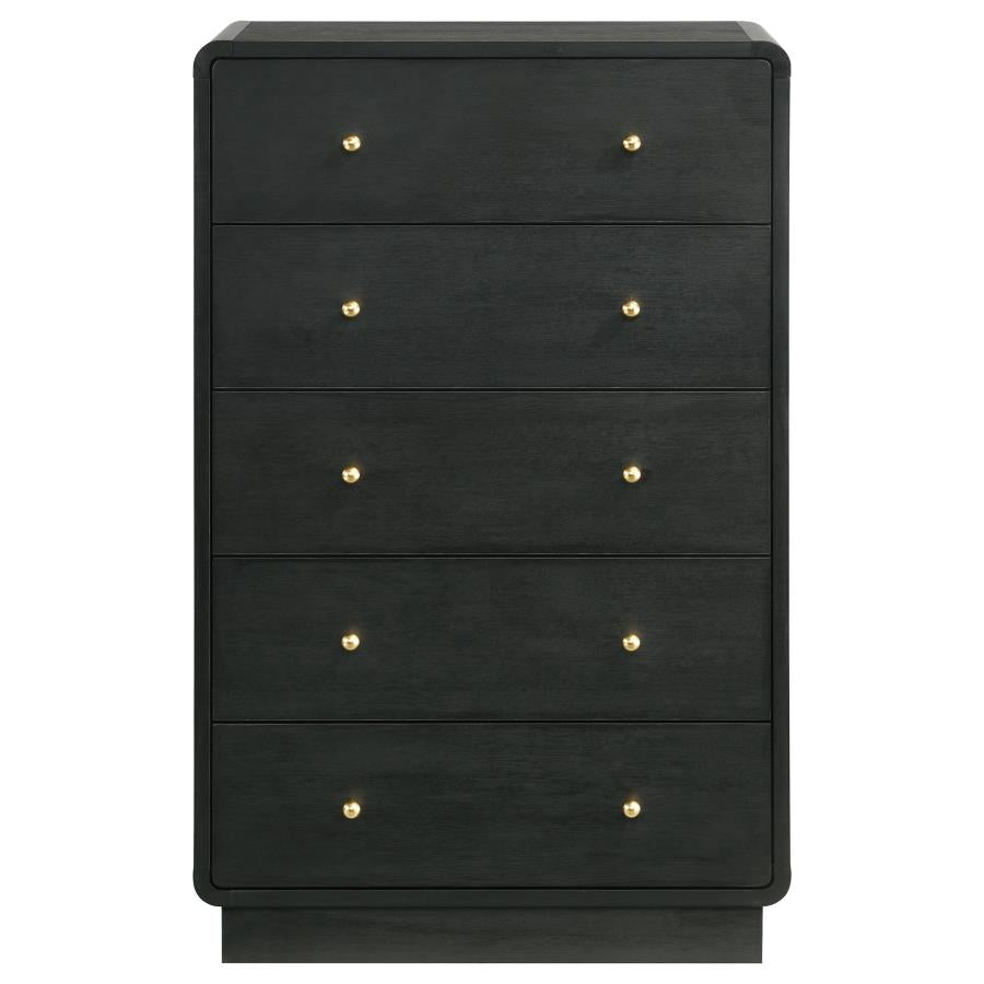 Cavelle 5-drawer Chest of Drawers Black-3