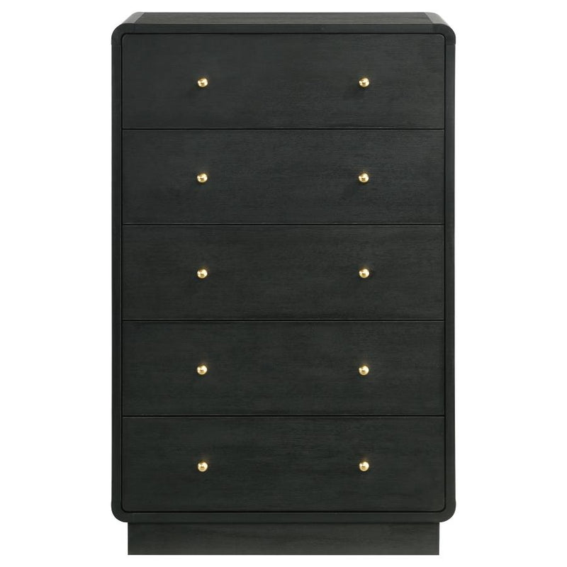 Cavelle 5-drawer Chest of Drawers Black-zoom-