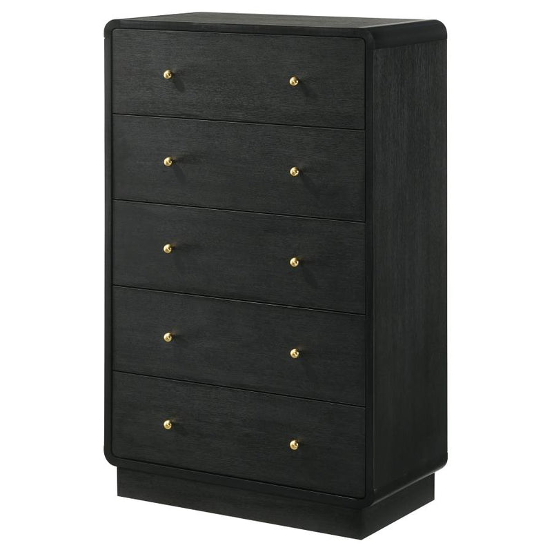 Cavelle 5-drawer Chest of Drawers Black-zoom-