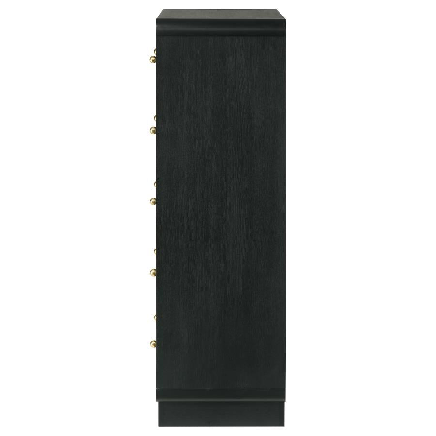 Cavelle 5-drawer Chest of Drawers Black-zoom-5