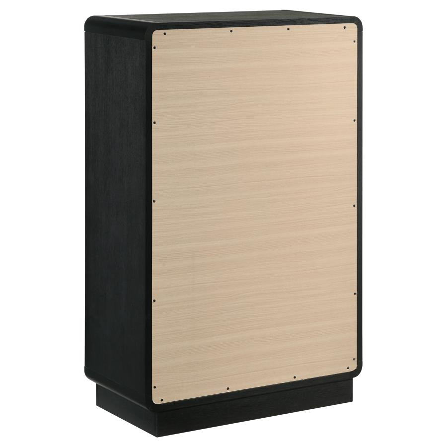 Cavelle 5-drawer Chest of Drawers Black-zoom-6
