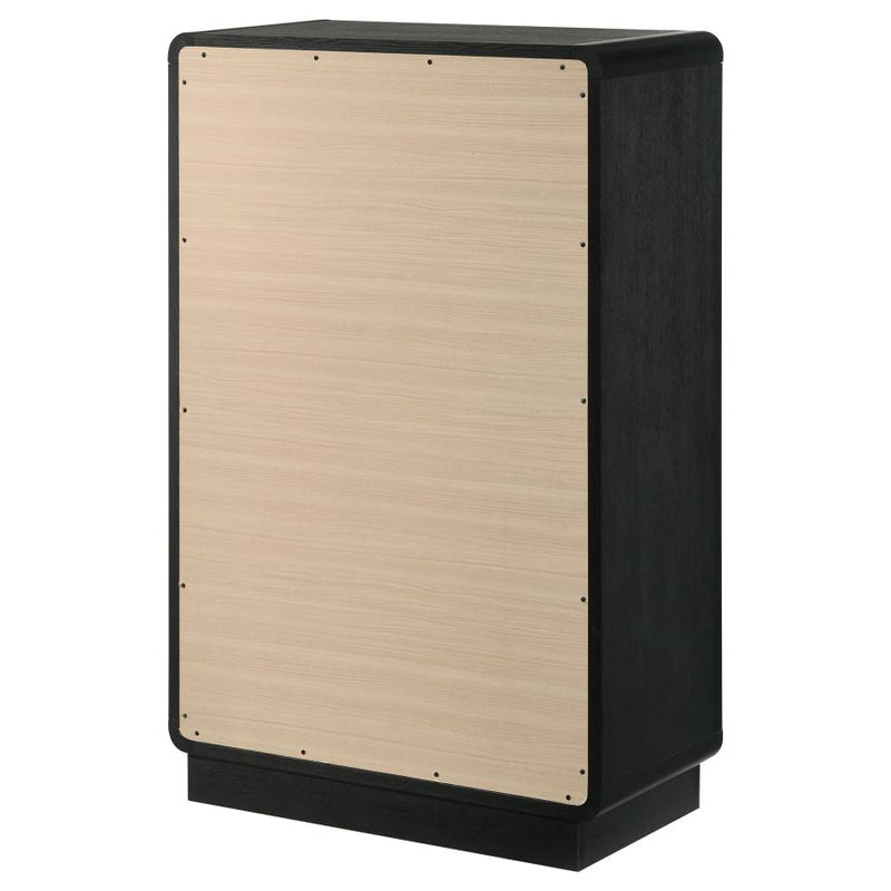 Cavelle 5-drawer Chest of Drawers Black-zoom-