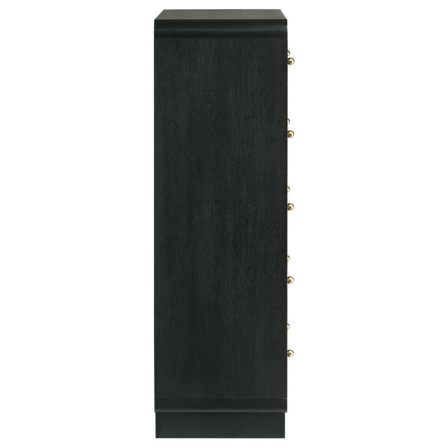 Cavelle 5-drawer Chest of Drawers Black-zoom-9