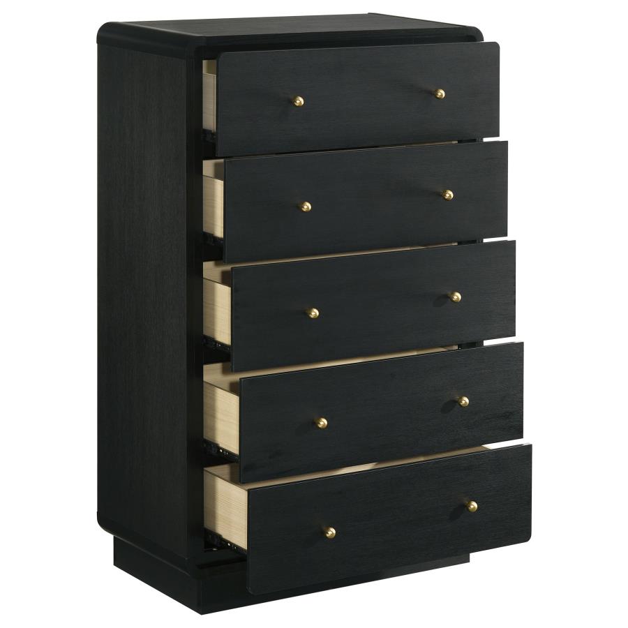 Cavelle 5-drawer Chest of Drawers Black-10