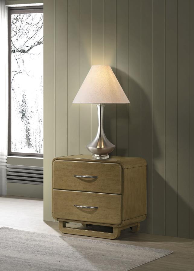 Amsbury 2-drawer Nightstand Bedside Table Nutmeg-zoom-2