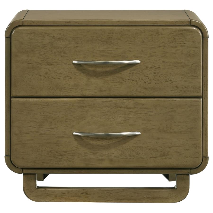 Amsbury 2-drawer Nightstand Bedside Table Nutmeg-zoom-3