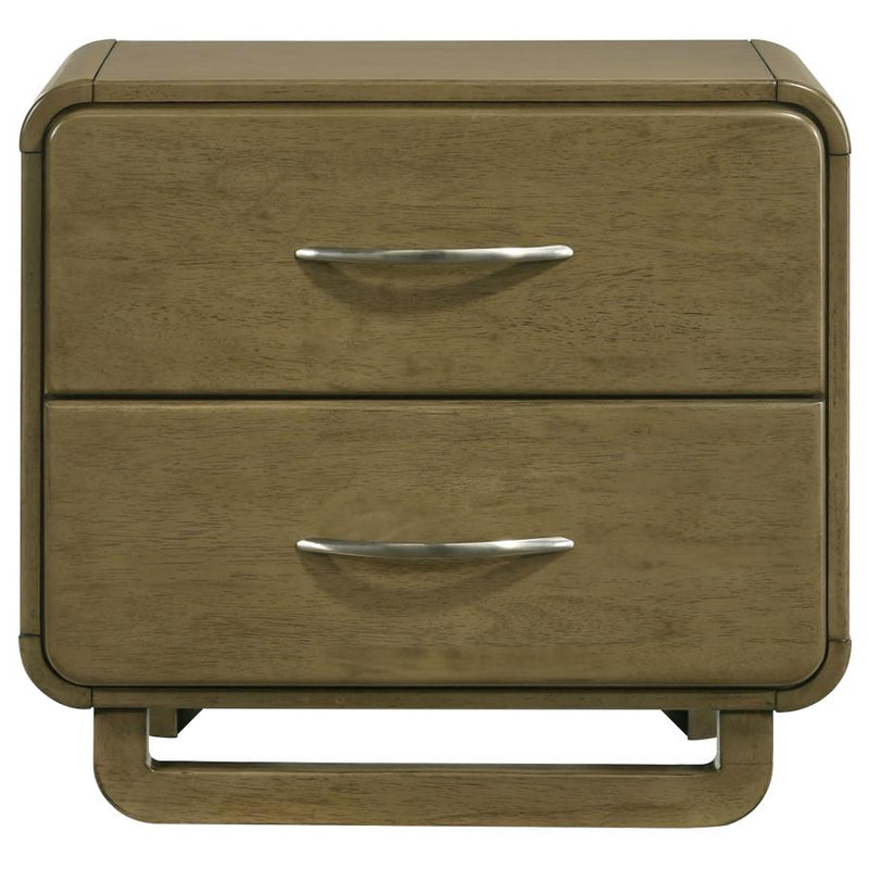 Amsbury 2-drawer Nightstand Bedside Table Nutmeg-zoom-