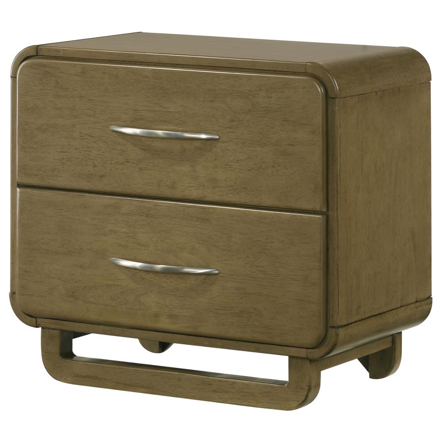 Amsbury 2-drawer Nightstand Bedside Table Nutmeg-4
