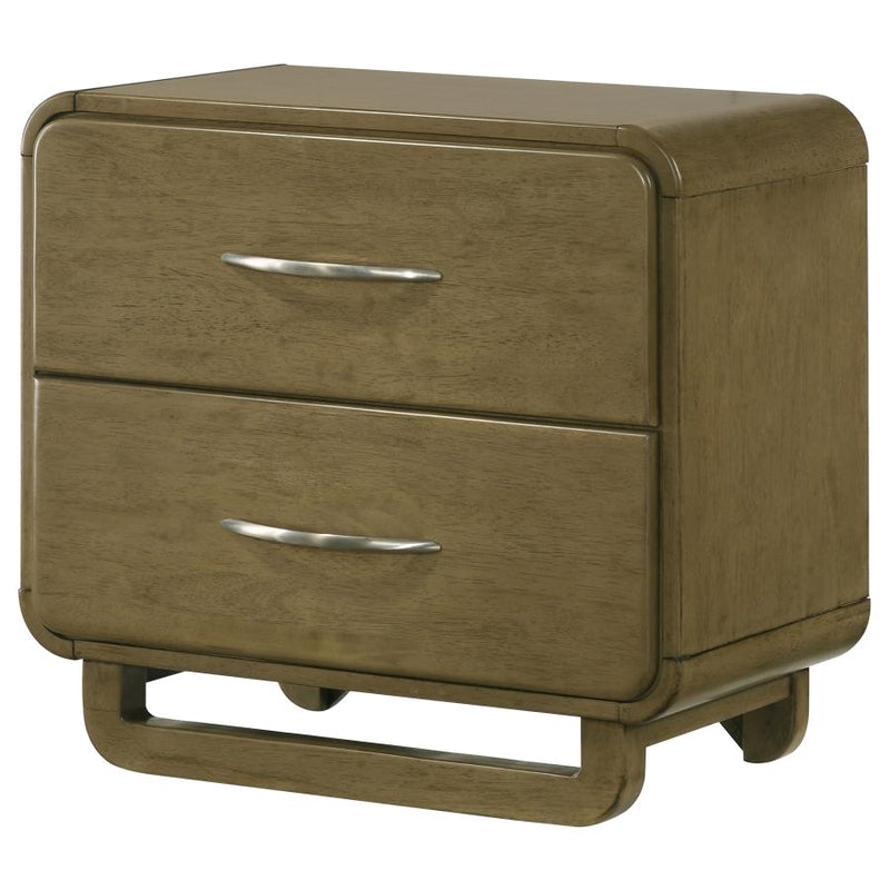 Amsbury 2-drawer Nightstand Bedside Table Nutmeg-zoom-