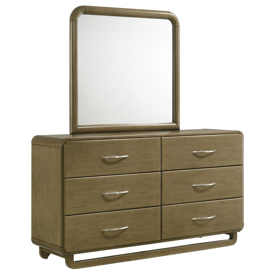 Amsbury 6-drawer Dresser and Mirror Nutmeg-1